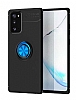 Eiroo Liquid Ring Samsung Galaxy S20 FE Standl Mavi-Siyah Silikon Klf