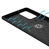 Eiroo Liquid Ring Samsung Galaxy S20 FE Standl Krmz-Siyah Silikon Klf - Resim: 1