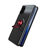 Eiroo Liquid Ring Samsung Galaxy S20 Standl Siyah-Krmz Silikon Klf - Resim: 5