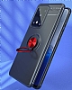 Eiroo Liquid Ring Samsung Galaxy S20 Ultra Standl Siyah Silikon Klf - Resim: 1