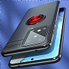 Eiroo Liquid Ring Samsung Galaxy S20 Ultra Standl Krmz-Siyah Silikon Klf - Resim: 6