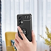 Eiroo Liquid Ring Samsung Galaxy A53 5G Standl Siyah-Krmz Silikon Klf - Resim: 5