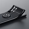 Eiroo Liquid Ring Samsung Galaxy S23 Ultra Standl Siyah-Mavi Silikon Klf - Resim 5