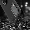 Eiroo Liquid Ring Xiaomi Mi 10 Lite Standl Siyah-Krmz Silikon Klf - Resim: 1