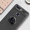 Eiroo Liquid Ring Xiaomi Mi 8 Lite Standl Krmz-Siyah Silikon Klf - Resim: 2