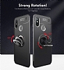 Eiroo Liquid Ring Xiaomi Mi A2 / Mi 6X Standl Krmz-Siyah Silikon Klf - Resim: 4