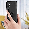 Eiroo Liquid Ring Xiaomi Mi Note 10 Lite Standl Siyah Silikon Klf - Resim: 2
