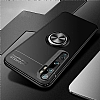 Eiroo Liquid Ring Xiaomi Mi Note 10 Pro Standl Krmz-Siyah Silikon Klf - Resim: 2