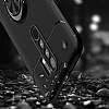Eiroo Liquid Ring Xiaomi Redmi 9 Standl Mavi-Siyah Silikon Klf - Resim 4