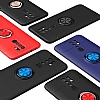Eiroo Liquid Ring Xiaomi Redmi 9 Standl Mavi-Siyah Silikon Klf - Resim: 5