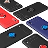Eiroo Liquid Ring Xiaomi Redmi 9A Standl Krmz-Siyah Silikon Klf - Resim 5