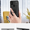 Eiroo Liquid Ring Xiaomi Redmi 9C Standl Krmz-Siyah Silikon Klf - Resim 4