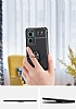 Eiroo Liquid Ring Xiaomi Redmi Note 11E Standl Siyah-Mavi Silikon Klf - Resim: 8