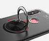 Eiroo Liquid Ring Xiaomi Redmi Note 6 Pro Standl Krmz-Siyah Silikon Klf - Resim 5