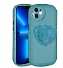 Eiroo Love Series iPhone 11 Kalp Tutuculu Mavi Silikon Klf