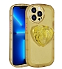 Eiroo Love Series iPhone 12 Pro Kalp Tutuculu Sar Silikon Klf