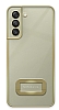 Eiroo Lux Clear Samsung Galaxy S21 FE 5G Kamera Korumal Gold Silikon Klf