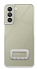 Eiroo Lux Clear Samsung Galaxy S21 FE 5G Kamera Korumal Silver Silikon Klf