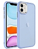 Eiroo Luxe iPhone 11 Buzlu Silikon Kenarl Lila Rubber Klf