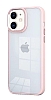 Eiroo Luxe iPhone 11 Pembe Silikon Kenarl Rubber Klf