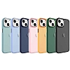 Eiroo Luxe iPhone 14 Plus Buzlu Silikon Kenarl Mavi Rubber Klf - Resim: 1