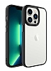 Eiroo Luxe iPhone 14 Pro Max Silikon Kenarl Siyah Rubber Klf