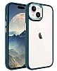 Eiroo Luxe iPhone 15 Plus Silikon Kenarl Koyu Yeil Rubber Klf