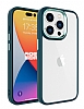 Eiroo Luxe iPhone 15 Pro Max Silikon Kenarl Koyu Yeil Rubber Klf