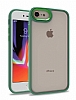 Eiroo Luxe iPhone 7 / 8 Silikon Kenarl Yeil Rubber Klf