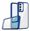 Eiroo Luxe Samsung Galaxy A24 Silikon Kenarl Lacivert Rubber Klf