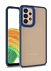 Eiroo Luxe Samsung Galaxy A72 5G Lacivert Silikon Kenarl Rubber Klf