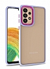 Eiroo Luxe Samsung Galaxy A72 Lila Silikon Kenarl Rubber Klf
