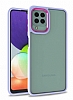 Eiroo Luxe Samsung Galaxy M22 Lila Silikon Kenarl Rubber Klf