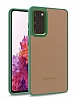 Eiroo Luxe Samsung Galaxy S20 FE Yeil Silikon Kenarl Rubber Klf