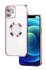 Eiroo Luxury Clear iPhone 11 Kamera Korumal Rose Gold Silikon Klf