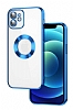 Eiroo Luxury Clear iPhone 12 Kamera Korumal Lacivert Silikon Klf