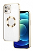 Eiroo Luxury Clear iPhone 12 Kamera Korumal Gold Silikon Klf