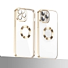 Eiroo Luxury Clear iPhone 12 Pro Kamera Korumal Mavi Silikon Klf - Resim 3