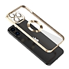 Eiroo Luxury Clear iPhone 12 Pro Kamera Korumal Gold Silikon Klf - Resim: 1