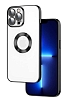 Eiroo Luxury Clear iPhone 12 Pro Max Kamera Korumal Siyah Silikon Klf