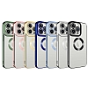 Eiroo Luxury Clear iPhone 14 Pro Kamera Korumal Lila Silikon Klf - Resim: 5