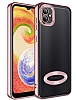 Eiroo Luxury Clear Samsung Galaxy A03 Kamera Korumal Rose Gold Silikon Klf