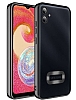 Eiroo Luxury Clear Samsung Galaxy A04e Kamera Korumal Siyah Silikon Klf