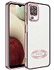 Eiroo Luxury Clear Samsung Galaxy A12 / M12 Kamera Korumal Rose Gold Silikon Klf