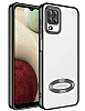 Eiroo Luxury Clear Samsung Galaxy A12 / M12 Kamera Korumal Siyah Silikon Klf