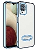 Eiroo Luxury Clear Samsung Galaxy A12 / M12 Kamera Korumal Mavi Silikon Klf