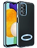 Eiroo Luxury Clear Samsung Galaxy A13 Kamera Korumal Mavi Silikon Klf