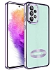 Eiroo Luxury Clear Samsung Galaxy A32 4G Kamera Korumal Lila Silikon Klf