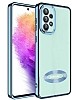 Eiroo Luxury Clear Samsung Galaxy A32 4G Kamera Korumalı Mavi Silikon Kılıf