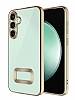 Eiroo Luxury Clear Samsung Galaxy A55 Kamera Korumal Gold Silikon Klf
